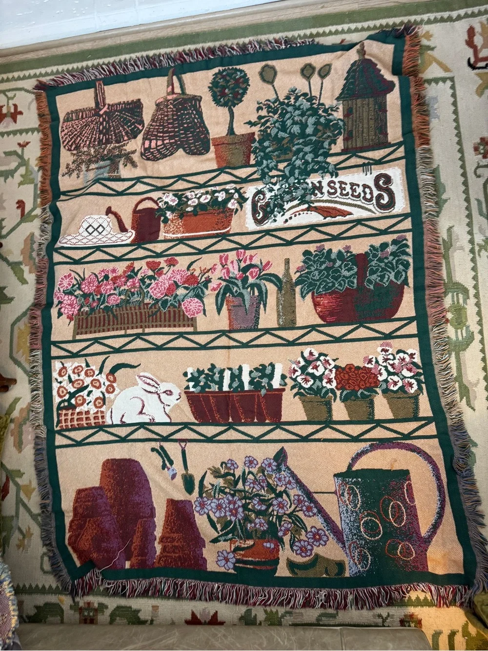 Garden Shelf Tapestry Throw Blanket